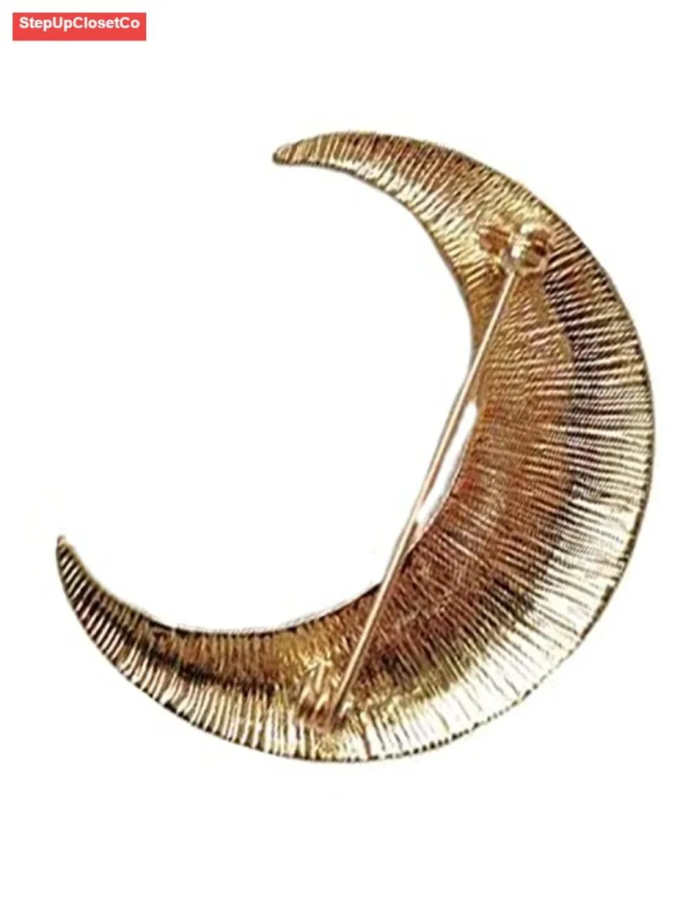 Alloy Moon Brooch Pin and Star Moon Ear Studs Set for Women